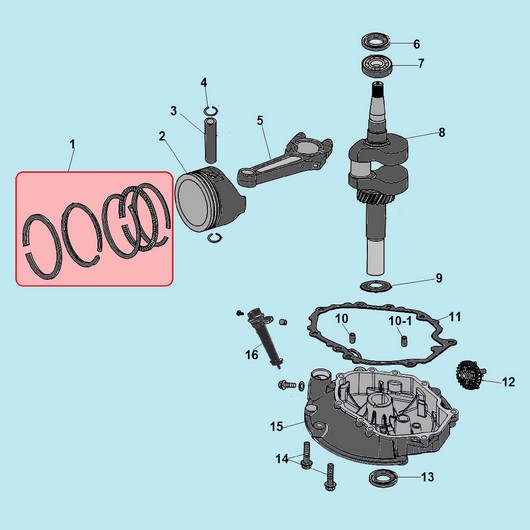 Поршень и коленвал Champion LM4630 до 2019г.
